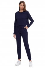 Синие трикотажные брюки фото 0