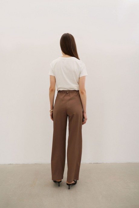 Коричневі вкоречені брюки 37783778 купить
