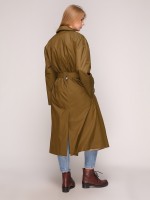 Плащ свободного силуэта на запах с поясом на резинке фото 5