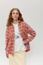 Помаранчева картата сорочка 4017 фото 1