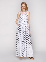 Сукня біла у синій горох 2659 фото 0