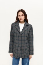 Сірий жакет у клітинку 3944 фото 0