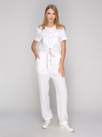 Білий бавовняний комбінезон фото 4