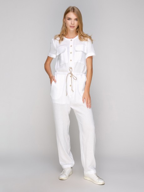 Білий бавовняний комбінезон2671 купить