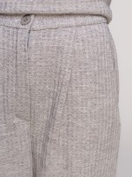 Брюки укороченные с манжетами внизу и поясом по талии фото 2