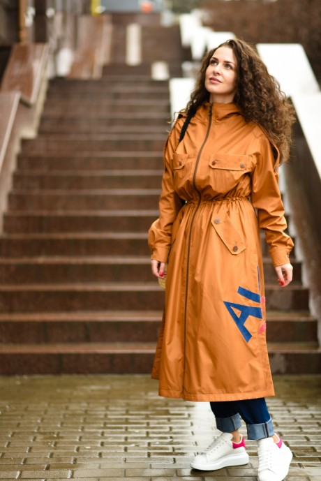 Парка свободного силуэта с капюшоном2277 купить