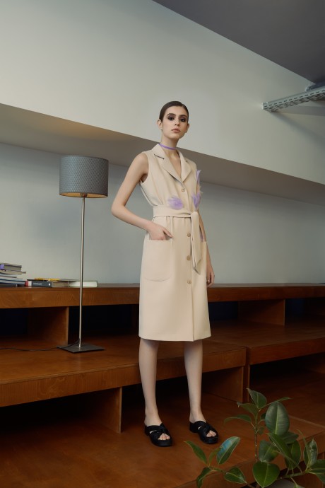 Бежевое платье-жилет1985 купить