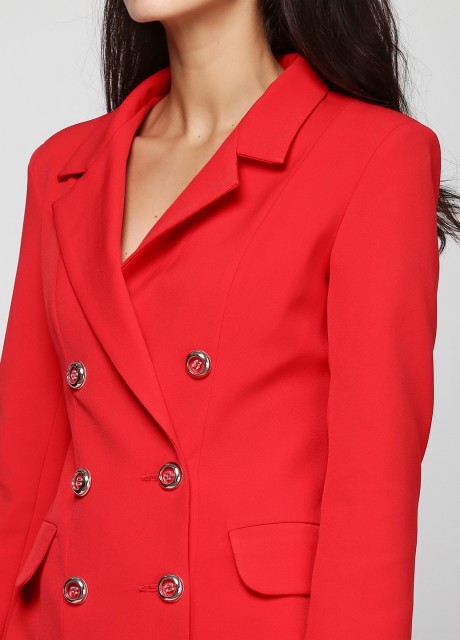 Красное двубортное платье-пиджак на подкладе2236 купить