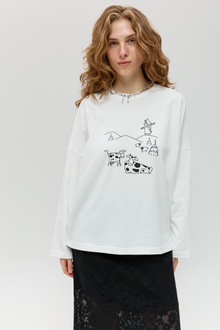 Білий лонгслів 40314031 купить