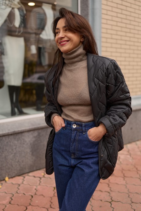 Чорна стьобана куртка 40464046 купить