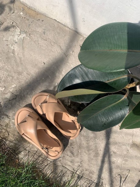 Бежеві шкіряні сандалі 33723372 купить