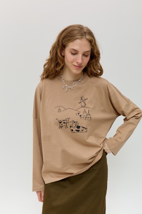 Бежевий лонгслів 40204020 купить
