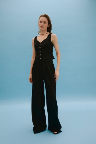 Чорні лляні брюки 36263626 купить