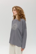 Сірий лонгслів 4018 фото 2