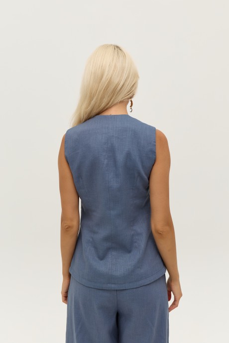 Синій лляній жилет 39983998 купить