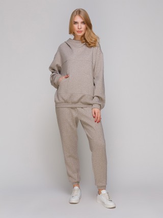 Сіро-бежевий худі вільний силует2879 купить