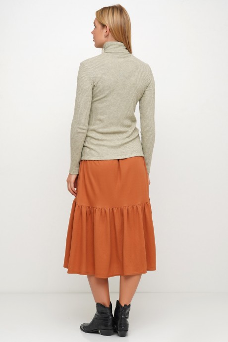 Двоярусна спідниця довжини міді3027 купить