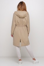 Вільна бежева парка з капюшоном фото 1