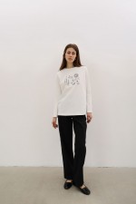 Білий лонгслів з друком 3796 фото 1