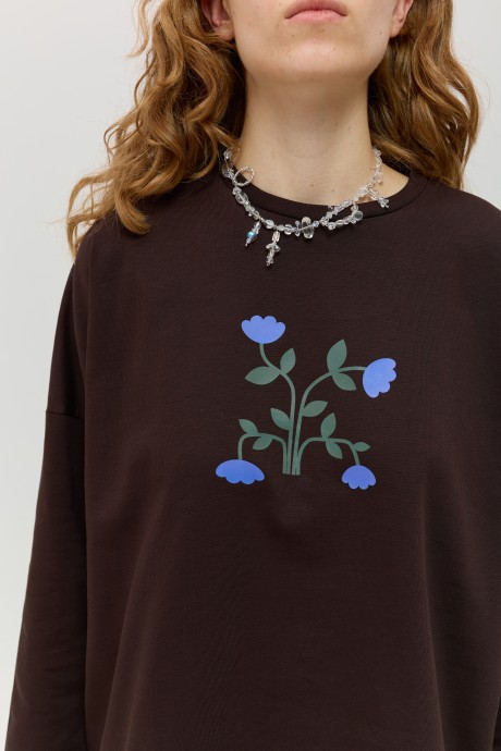 Коричневий лонгслів 40234023 купить