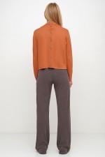 Трикотажные коричневае брюки фото 3