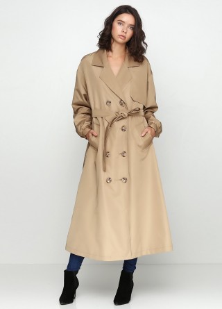Бежевый плащ2419 купить