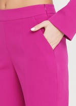 Розовые брюки из костюмной ткани фото 3