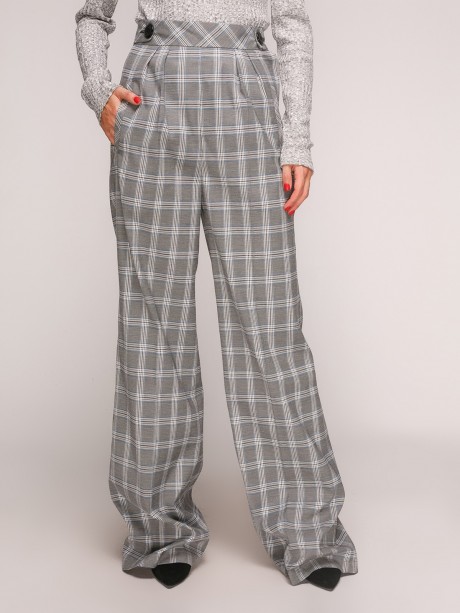 Макси брюки в клетку2810 купить