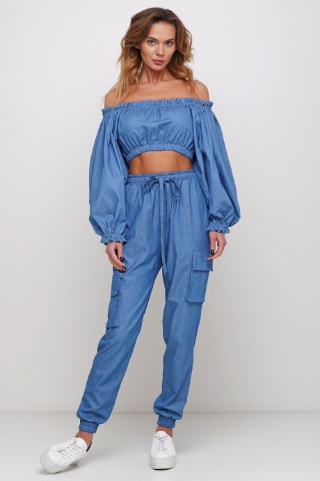 Блуза коротка із тонкого джинсу2968 купить