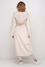 Молочний плащ на запах з капюшоном 2952 фото 1
