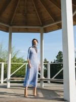 Платье-сарафан с голубым кружевом фото 0