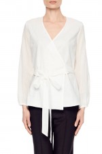 Белая блуза на запахе фото 0